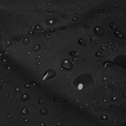 Close-up of water droplets on a black jacket