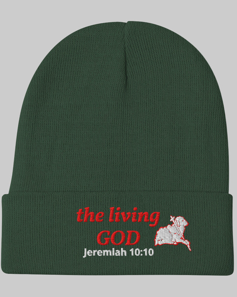 green knit beanie