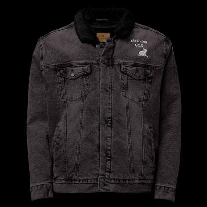 Black denim sherpa jacket 